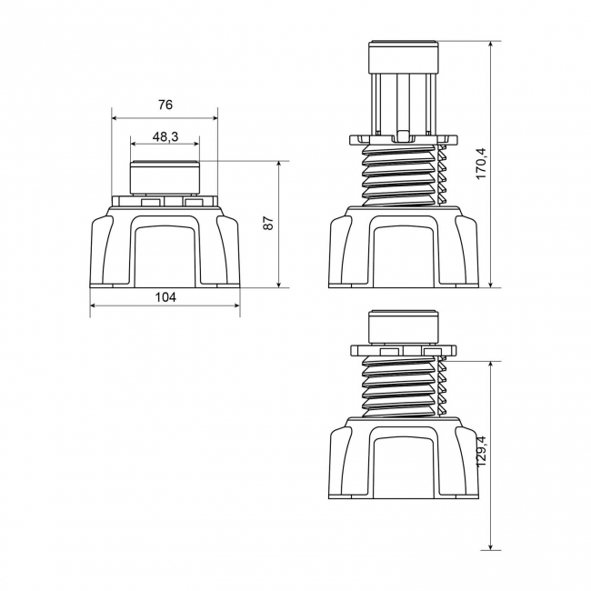 Wirquin Shower Tray Riser Feet Set 58-172mm (Pack of 4)