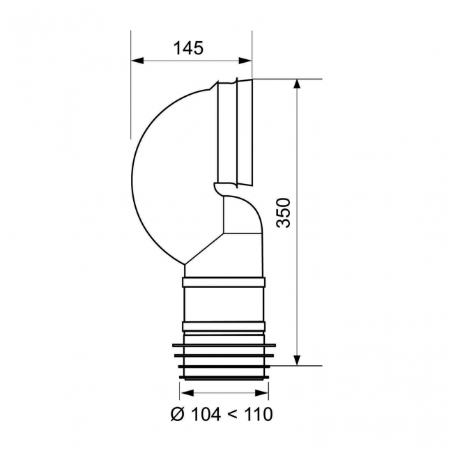 Wirquin Swan Neck WC Toilet Pan Connector 350mm
