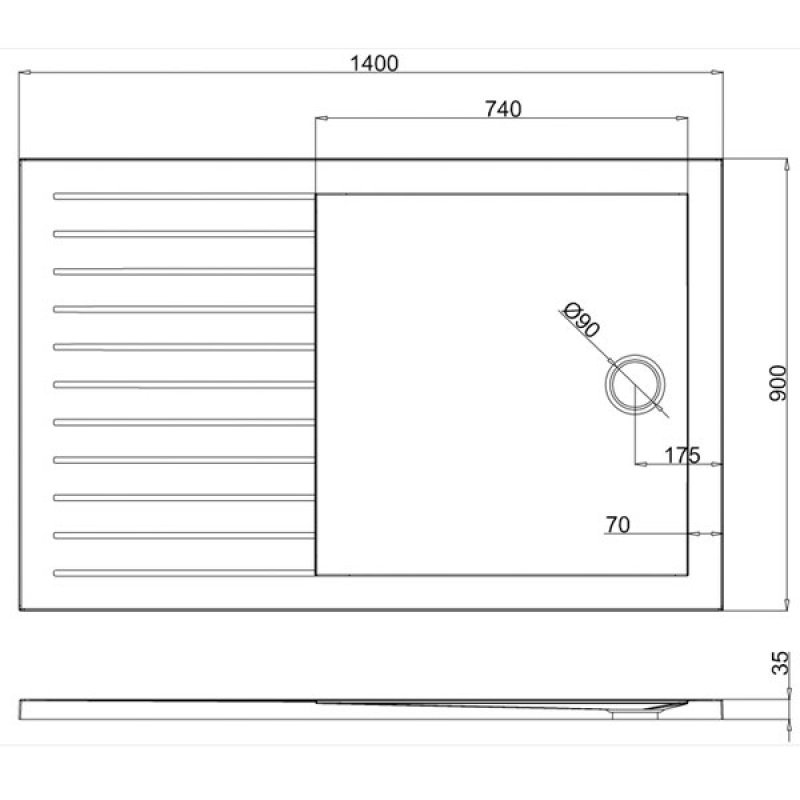 Britton Zamori WalkIn Rectangular Shower Tray 1400mm x 900mm Z1186A