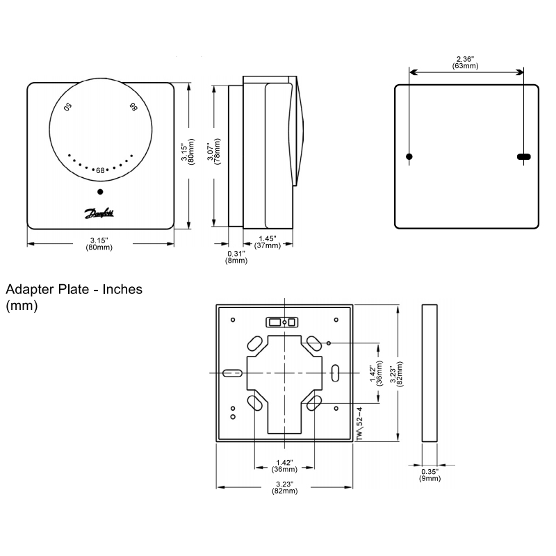 Danfoss | 087N110000 | Room Thermostats | White