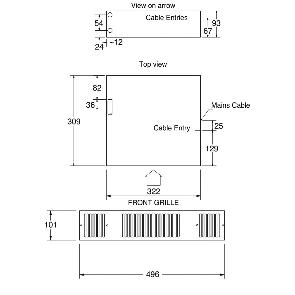 Myson Kickspace Fan Convector | Plinth Heater | 3KICK500 | Central Heating