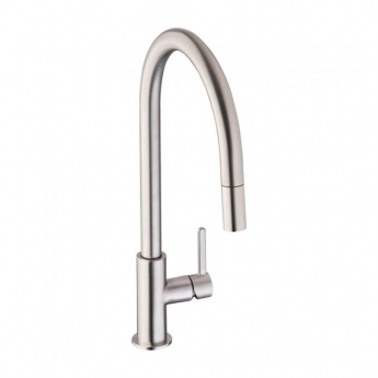 Abode Althia Side Lever Pull Out Kitchen Sink Mixer Tap - Brushed Nickel