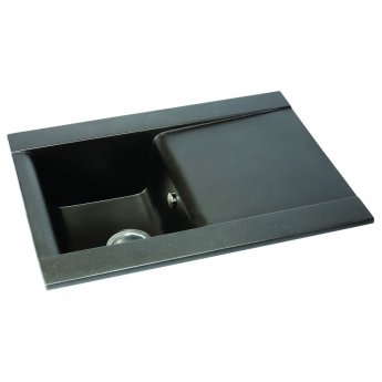 Abode Aspekt 1.0 Bowl Granite Inset Kitchen Sink 716mm L x 540mm W - Black Metallic