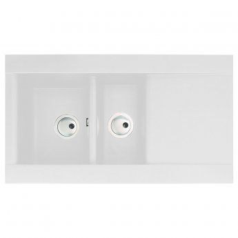 Abode Aspekt 1.5 Bowl Granite Inset Kitchen Sink 950mm L x 540mm W - White