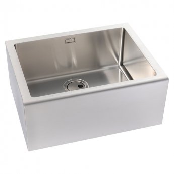 Abode Belfast 1.0 Bowl Undermount Kitchen Sink With Waste Kit 600mm L x 465mm W - Stainless Steel