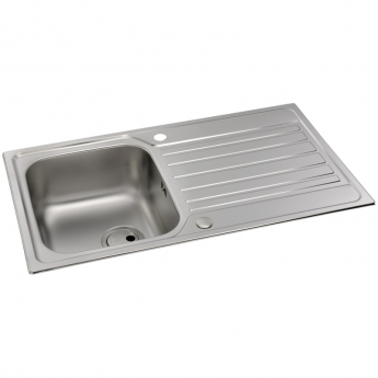 Abode Connekt 1.0 Bowl Inset Kitchen Sink with Astral Sink Tap 860mm L x 500mm W - Stainless Steel