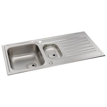 Abode Connekt 1.5 Bowl Inset Kitchen Sink with Astral Sink Tap 1000mm L x 500mm W - Stainless Steel