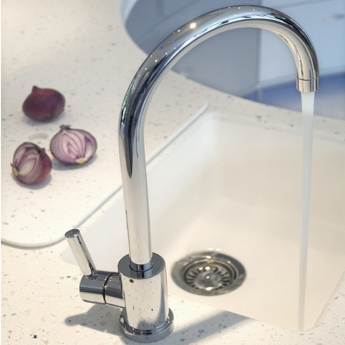 Abode Connekt 1.0 Bowl Inset Kitchen Sink with Atlas Sink Tap 860mm L x 500mm W - Stainless Steel