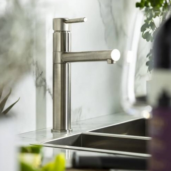 Abode Hydrus Single Lever Kitchen Sink Mixer Tap - Brushed Nickel