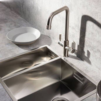 Abode Industria 3 IN 1 Monobloc Kitchen Sink Mixer Tap - Brushed Nickel