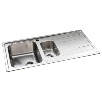 Abode Ixis 1.5 Bowl Inset Kitchen Sink 1000mm L x 500mm W - Stainless Steel