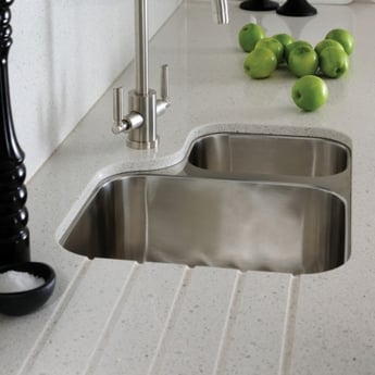 Abode Matrix 1.5 LH Bowl Kitchen Sink with Astral Sink Tap 572mm L x 450mm W - Stainless Steel