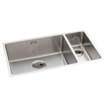 Abode Matrix R15 1.5 Left Handed Bowl Undermount Kitchen Sink 740mm L x 440mm W - Stainless Steel