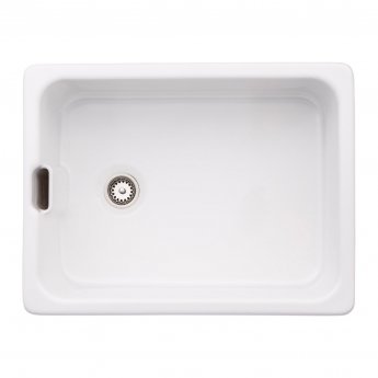 Abode New Belfast 1.0 Bowl Ceramic Kitchen Sink 595mm L x 455mm W - White