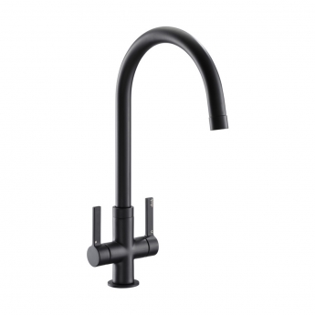 Abode Pico Monobloc Dual Lever Kitchen Sink Mixer Tap - Matt Black