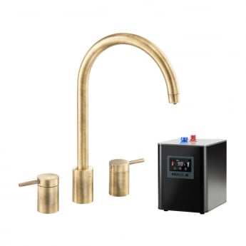 Abode Profile 4 IN 1 3 Part Kitchen Sink Mixer Tap with Proboil.4E Tank - Antique Brass