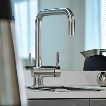 Abode Propus Single Lever Kitchen Sink Mixer Tap - Stainless Steel