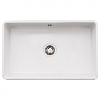 Abode Provincial Large 1.0 Bowl Ceramic Undermount Kitchen Sink 795mm L x 460mm W - White