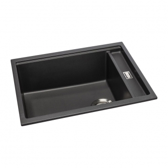 Abode Syncronist Large 1.25 Bowl Inset/Undermount kitchen Sink 555mm L x 460mm W - Metallic Black