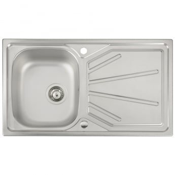 Abode Trydent 1.0 Bowl Inset Kitchen Sink with Atlas Sink Tap 860mm L x 500mm W - Stainless Steel
