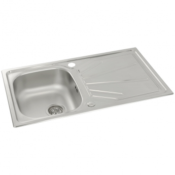 Abode Trydent 1.0 Bowl Inset Kitchen Sink with Atlas Sink Tap 860mm L x 500mm W - Stainless Steel