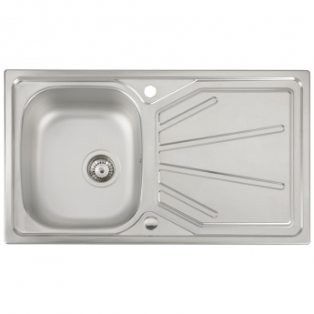 Abode Trydent 1.0 Bowl Inset Kitchen Sink with Specto Sink Tap 860mm L x 500mm W - Stainless Steel