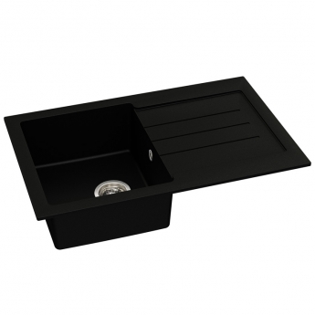Abode Xcite 1.0 Bowl Granite Kitchen Sink with Astral Sink Tap 780mm L x 500mm W - Black Metallic