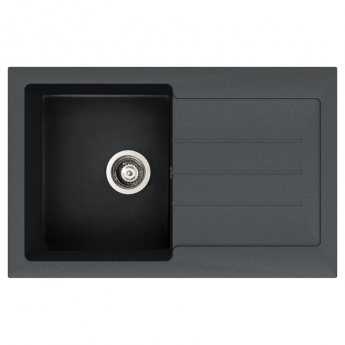 Abode Xcite 1.0 Bowl Granite Kitchen Sink with Nexa Sink Tap 780mm L x 500mm W - Black Metallic