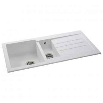 Abode Xcite 1.5 Bowl Granite Inset Kitchen Sink 1000mm L x 500mm W - Frost White