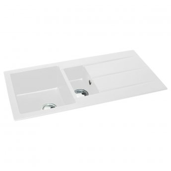 Abode Zero 1.5 Bowl Granite Kitchen Sink With Reversible Drainer 1000mm L x 500mm W - White