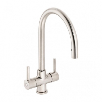 Abode Zest Monobloc Pull Out Kitchen Sink Mixer Tap - Brushed Nickel