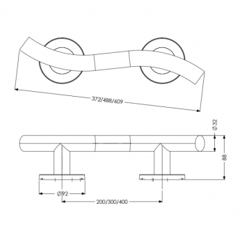 AKW 1200 Series Curved Grab Rail | Product Image