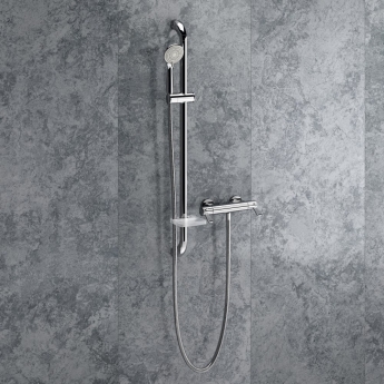 AKW Arka Cool Touch Thermostatic Bar Mixer Shower with Shower Kit - Chrome