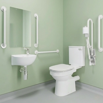 AKW Standard Close Coupled Doc M Pack Disabled Toilet with TMV3 Mixer Tap | Product Image