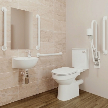 AKW Standard Close Coupled Doc M Pack Disabled Toilet with TMV3 Mixer Tap | Product Image