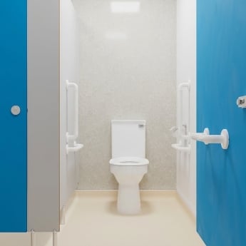 AKW Close Coupled Ambulant Doc M Pack Disabled Toilet with Grab Rails | Product Image