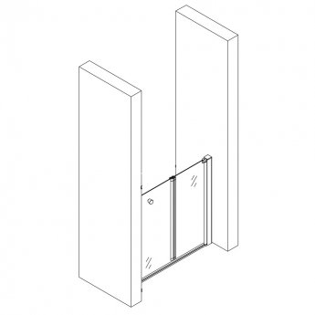 AKW Larenco Alcove Half Height Bi-Fold Shower Door 1000mm Wide - Non Handed