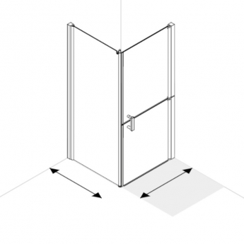 AKW Larenco Duo Hinged Door Square Shower Enclosure 1000mm x 1000mm - 6mm Glass