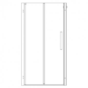 AKW Larenco Fixed Panel Bi-Fold Shower Door 1100mm Wide Non-Handed