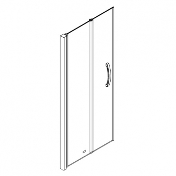 AKW Larenco Fixed Panel Bi-Fold Shower Door 1100mm Wide Non-Handed | Product Image