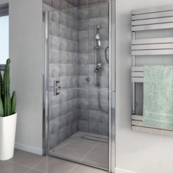 AKW Larenco Fixed Panel Bi-Fold Shower Door 1100mm Wide Non-Handed | Product Image