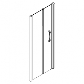 AKW Larenco Hinged Bi-Fold Shower Door 900mm Wide - 6mm Glass