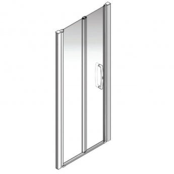 AKW Larenco Hinged Bi-Fold Shower Door 1000mm Wide - 6mm Glass