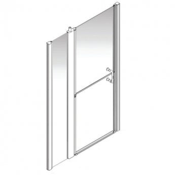 AKW Larenco Duo Inline Hinged Shower Door 1420mm Wide - 6mm Glass
