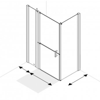 AKW Larenco Corner Full Height Duo Shower Door with Side Panel 1400mm x 900mm