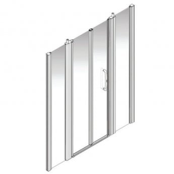AKW Larenco Dual Inline Hinged Bi-Fold Shower Door - 6mm Glass