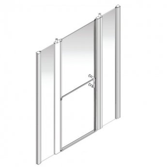 AKW Larenco Alcove Full Height Duo Extended Shower Door 1600mm Wide - Non Handed