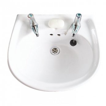 AKW Livenza Basin with Full Pedestal 500mm Wide - 2 Tap Hole