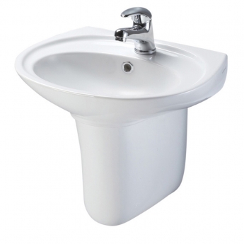 AKW Livenza Basin and Semi Pedestal 500mm Wide - 1 Tap Hole