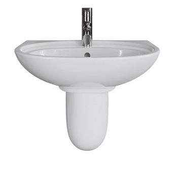 AKW Livenza Plus Basin and Semi Pedestal 550mm Wide - 1 Tap Hole